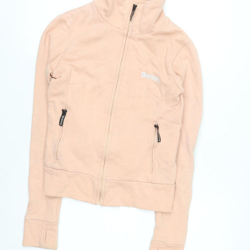 Bench Womens Beige XS Full Zip Fleece Sweatshirt with Pockets