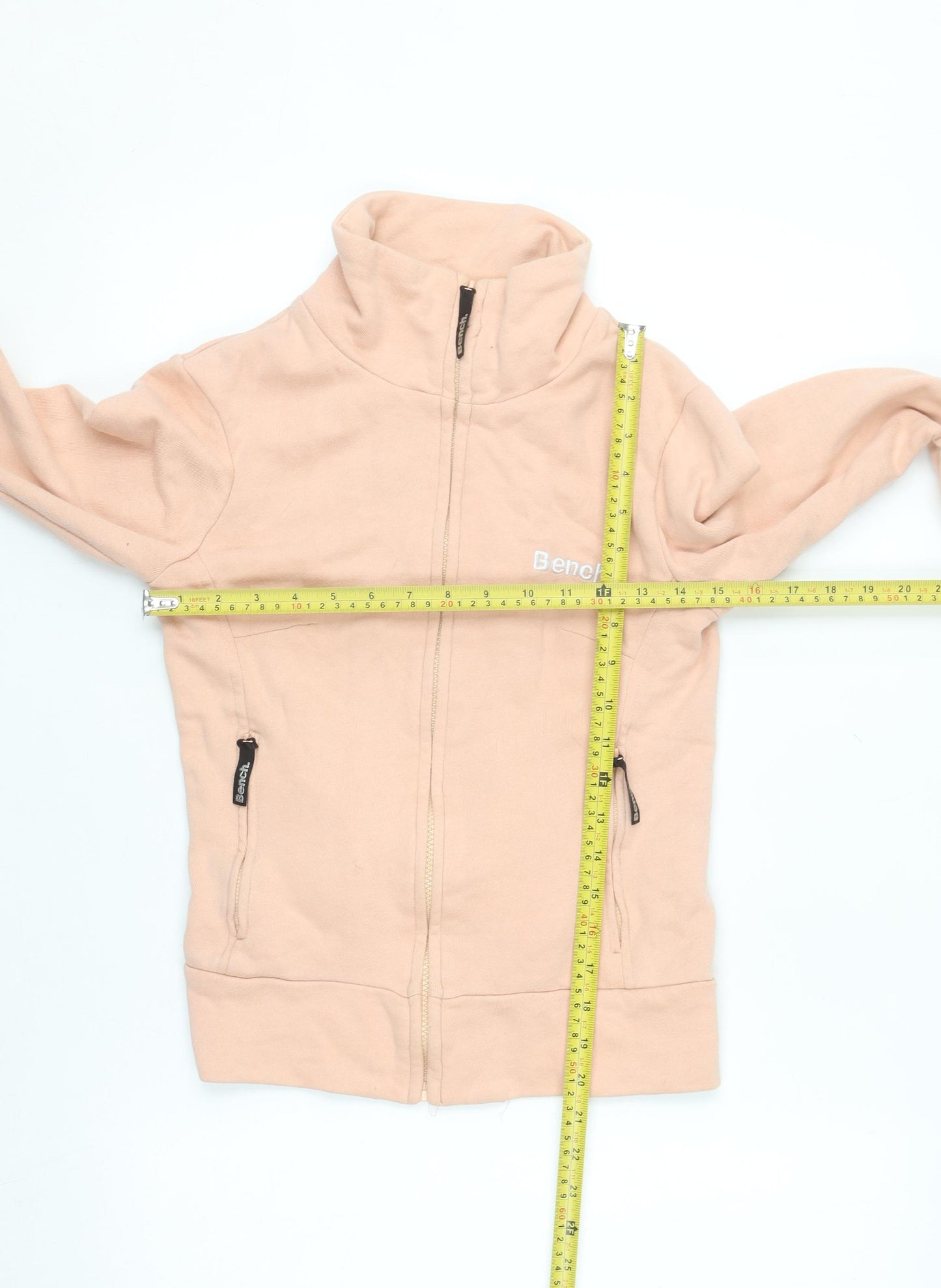 Bench Womens Beige XS Full Zip Fleece Sweatshirt with Pockets