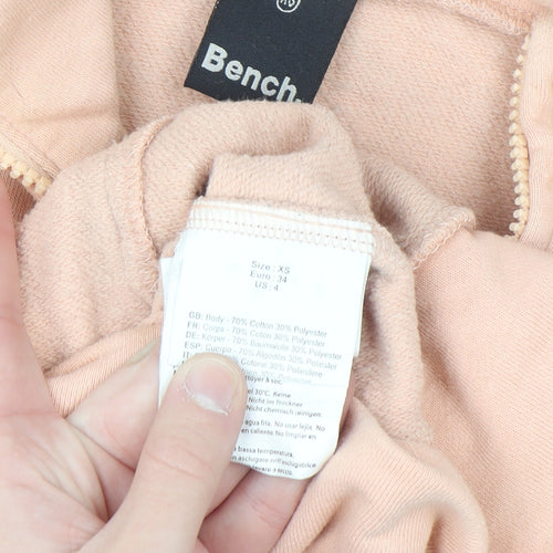 Bench Womens Beige XS Full Zip Fleece Sweatshirt with Pockets