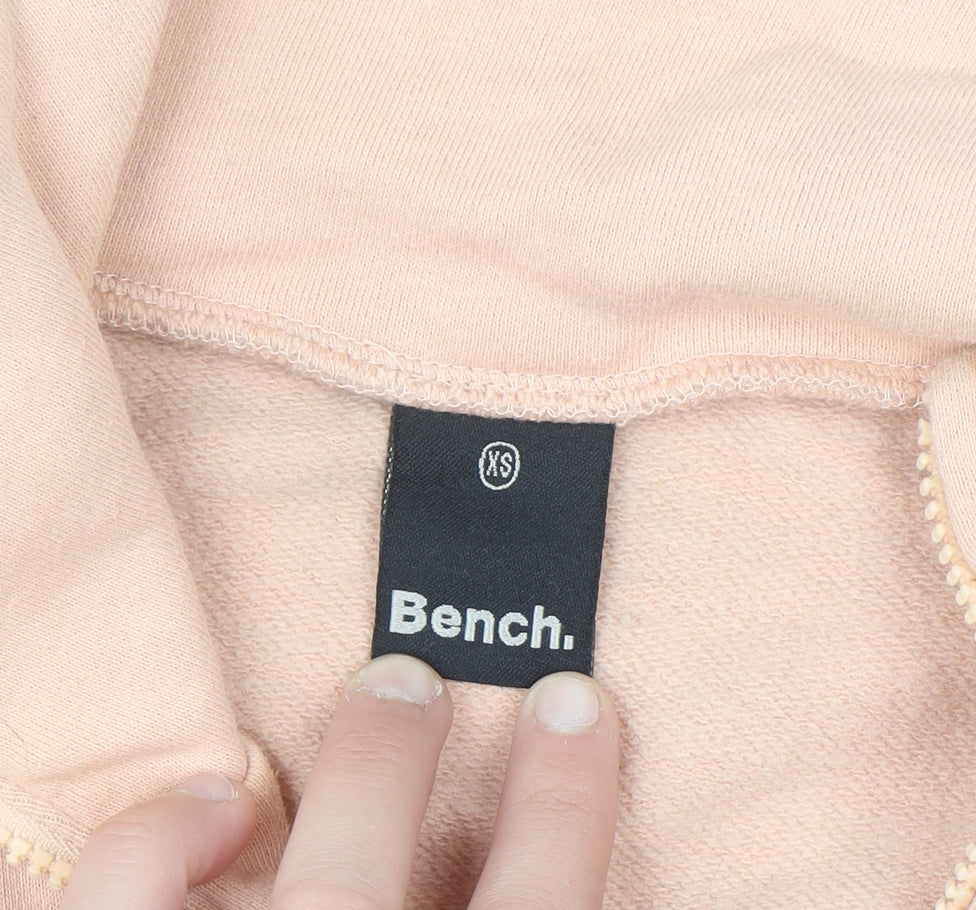 Bench Womens Beige XS Full Zip Fleece Sweatshirt with Pockets