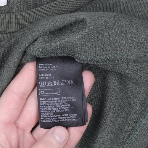 Divided Women Khaki Green Pullover Sweatshirt Small Forever Graphic