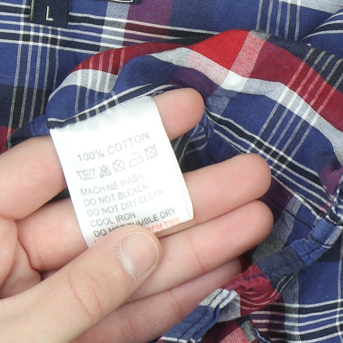Gasoline Men's Multicoloured Checked Cotton Button-Up Shirt Size L