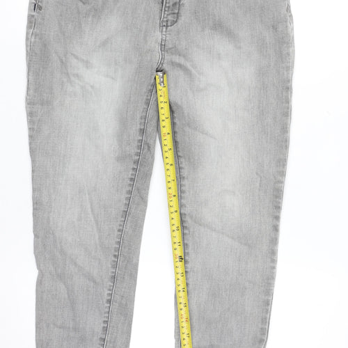 Superdry Women’s Grey Skinny Jeans 31W Ankle Zip Cotton Blend