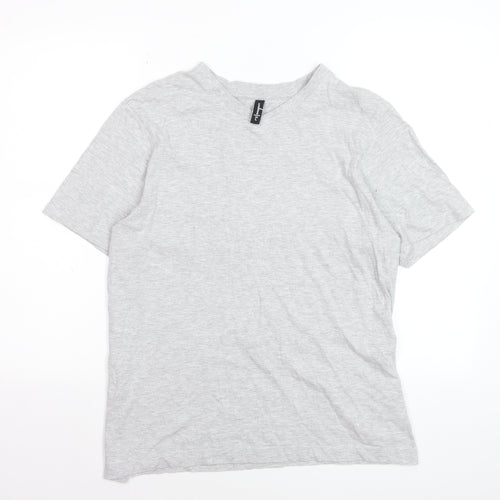 Donnay Womens Grey V-Neck Short Sleeve Basic T-Shirt Size L