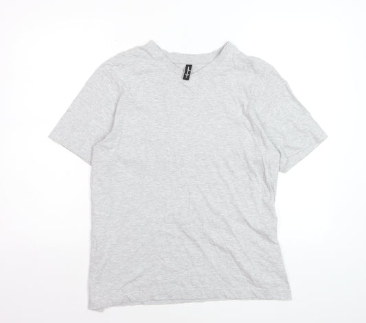 Donnay Womens Grey V-Neck Short Sleeve Basic T-Shirt Size L