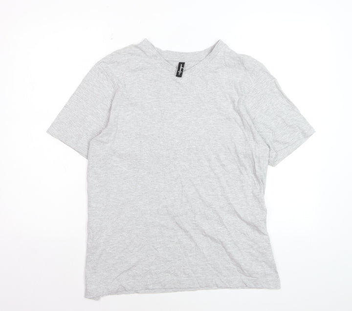 Donnay Womens Grey V-Neck Short Sleeve Basic T-Shirt Size L
