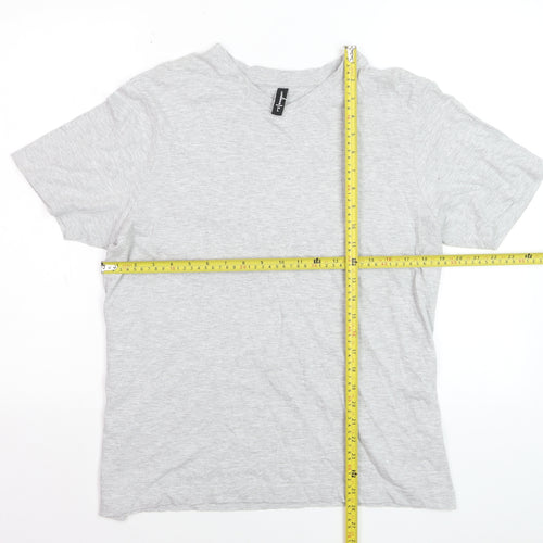 Donnay Womens Grey V-Neck Short Sleeve Basic T-Shirt Size L
