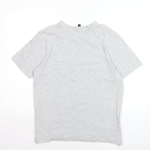 Donnay Womens Grey V-Neck Short Sleeve Basic T-Shirt Size L