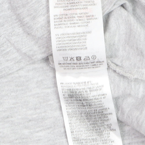 Donnay Womens Grey V-Neck Short Sleeve Basic T-Shirt Size L