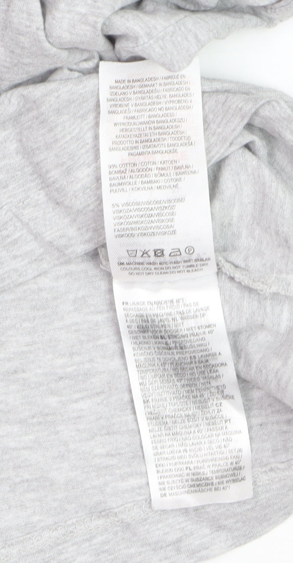 Donnay Womens Grey V-Neck Short Sleeve Basic T-Shirt Size L