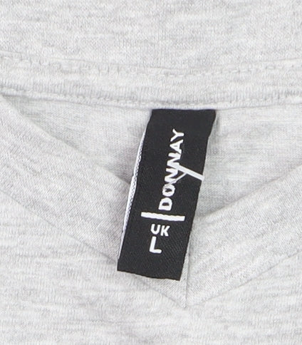 Donnay Womens Grey V-Neck Short Sleeve Basic T-Shirt Size L