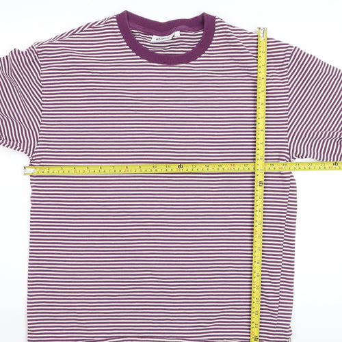 Weekday Men's Purple Striped Cotton Long Sleeve Casual Top Size S