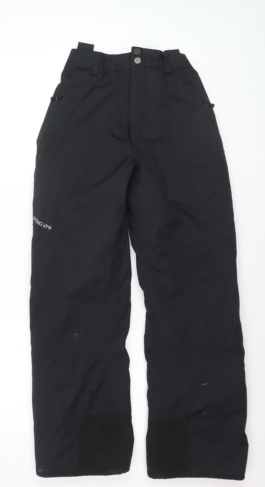 TOG24 Boys Black Waterproof Insulated Ski Salopettes 13 Years
