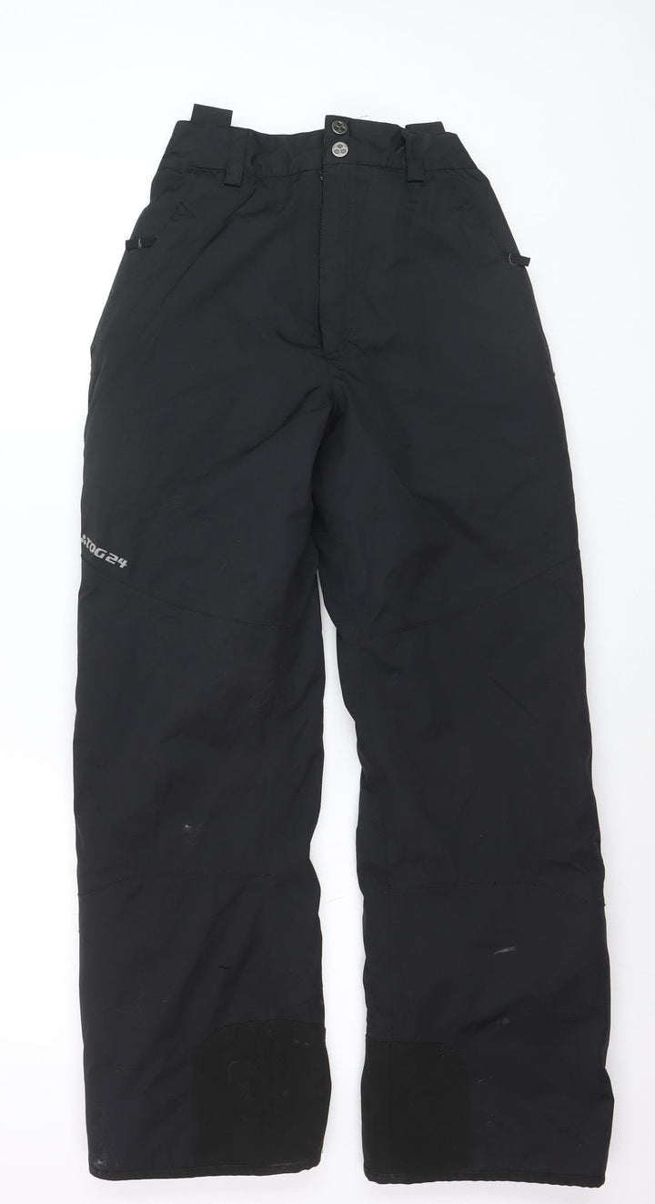 TOG24 Boys Black Waterproof Insulated Ski Salopettes 13 Years