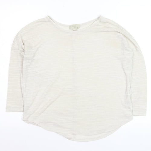 Olive & Oak Women’s Ivory Knit Relaxed Fit 3/4 Sleeve Pullover Jumper M