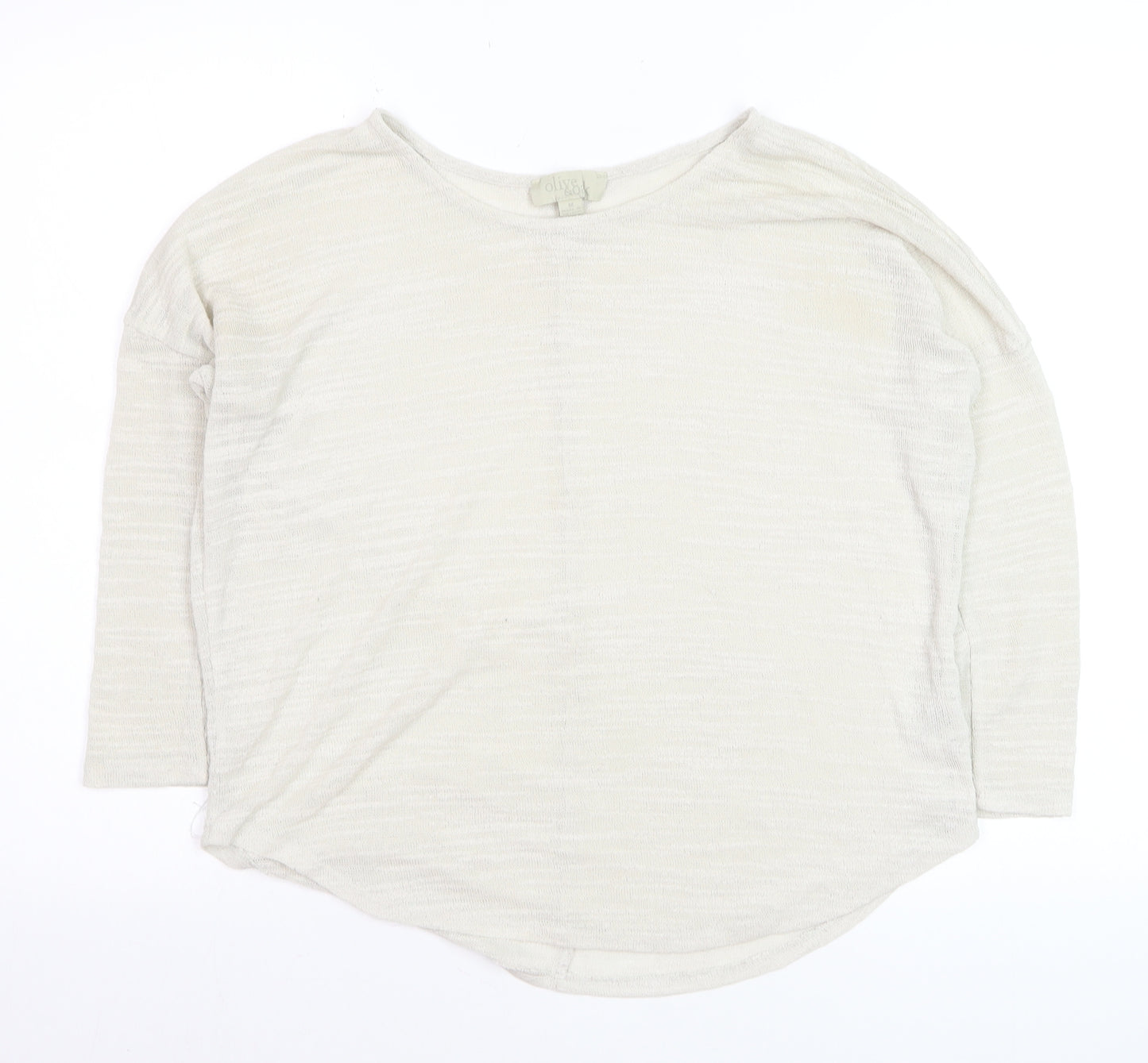 Olive & Oak Women’s Ivory Knit Relaxed Fit 3/4 Sleeve Pullover Jumper M