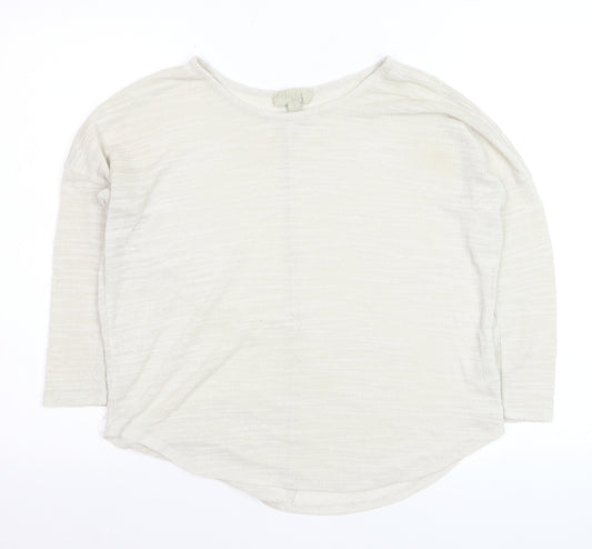 Olive & Oak Women’s Ivory Knit Relaxed Fit 3/4 Sleeve Pullover Jumper M