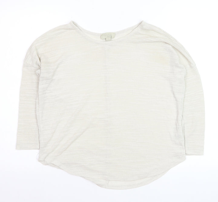 Olive & Oak Women’s Ivory Knit Relaxed Fit 3/4 Sleeve Pullover Jumper M