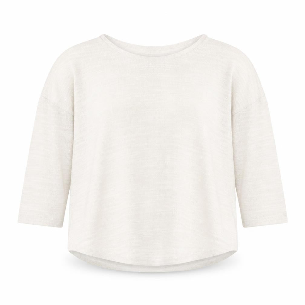 Olive & Oak Women’s Ivory Knit Relaxed Fit 3/4 Sleeve Pullover Jumper M