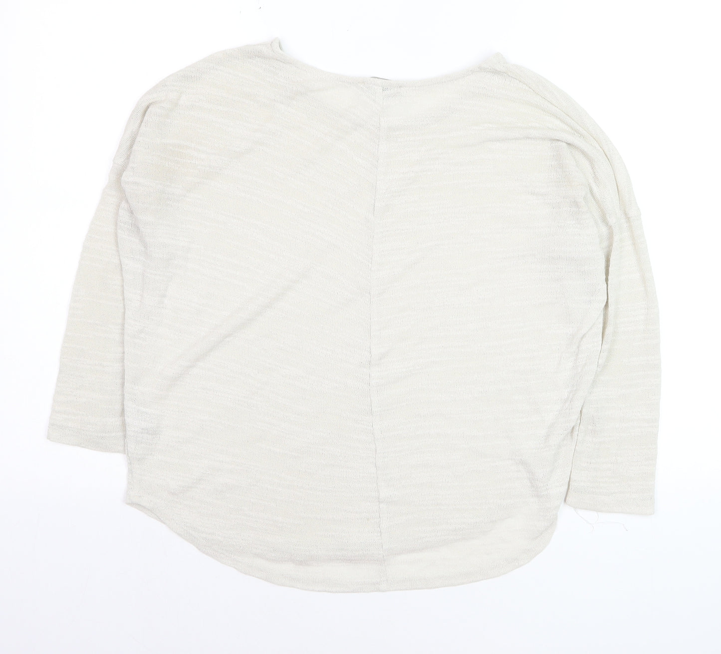 Olive & Oak Women’s Ivory Knit Relaxed Fit 3/4 Sleeve Pullover Jumper M