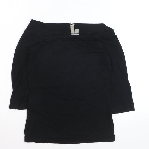 ASOS Women’s Black Boat Neck Jersey Top Size 8 Slim Fit
