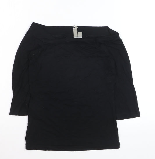 ASOS Women’s Black Boat Neck Jersey Top Size 8 Slim Fit