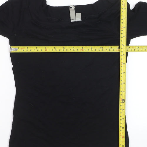 ASOS Women’s Black Boat Neck Jersey Top Size 8 Slim Fit