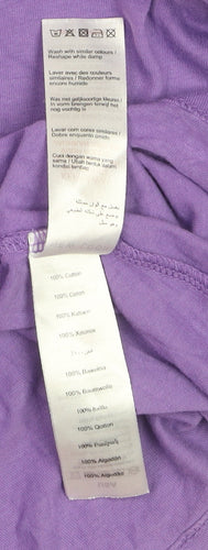 New Look Women's Purple Cotton Short Sleeve Crew Neck T-Shirt Size 12