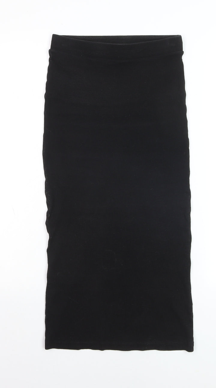 Pink Woman Black XS Midi Pencil Stretch Skirt for Women