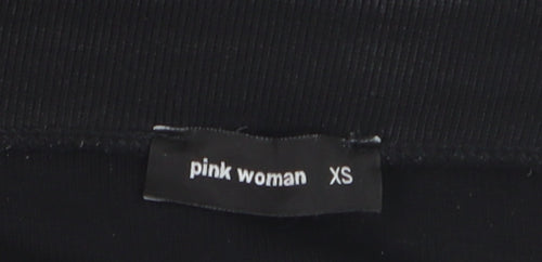 Pink Woman Black XS Midi Pencil Stretch Skirt for Women