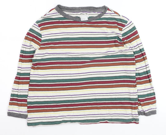 Cooperative Men's Multicoloured Striped Long Sleeve Cotton T-Shirt M