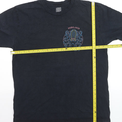 Hobo Jack Men's Black Graphic Octopus Cotton T-Shirt Size L