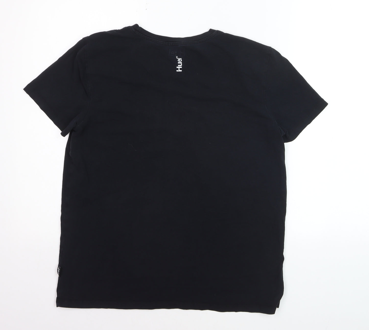Huel Men's Black Logo Crew Neck Cotton T-Shirt Size L