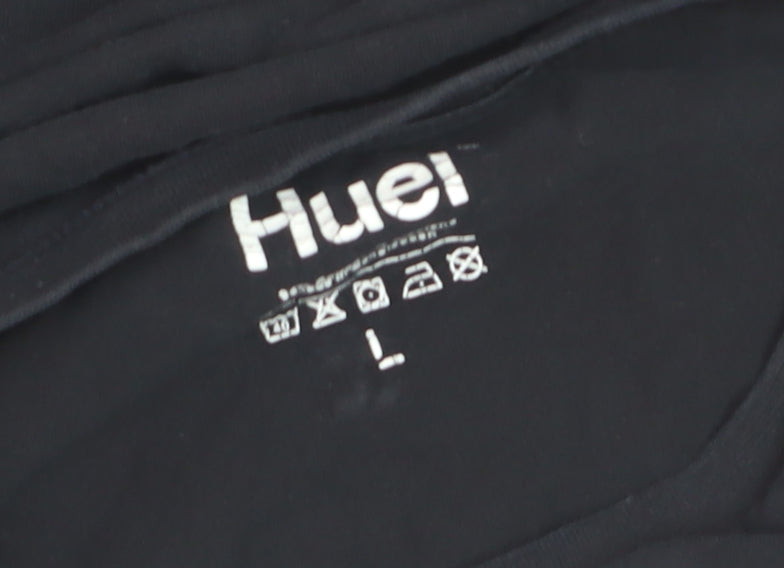 Huel Men's Black Logo Crew Neck Cotton T-Shirt Size L