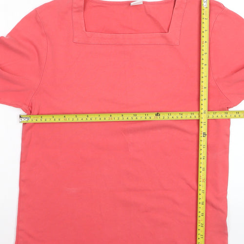 Cotton Traders Women’s Pink Square Neck Basic T-Shirt Size 16