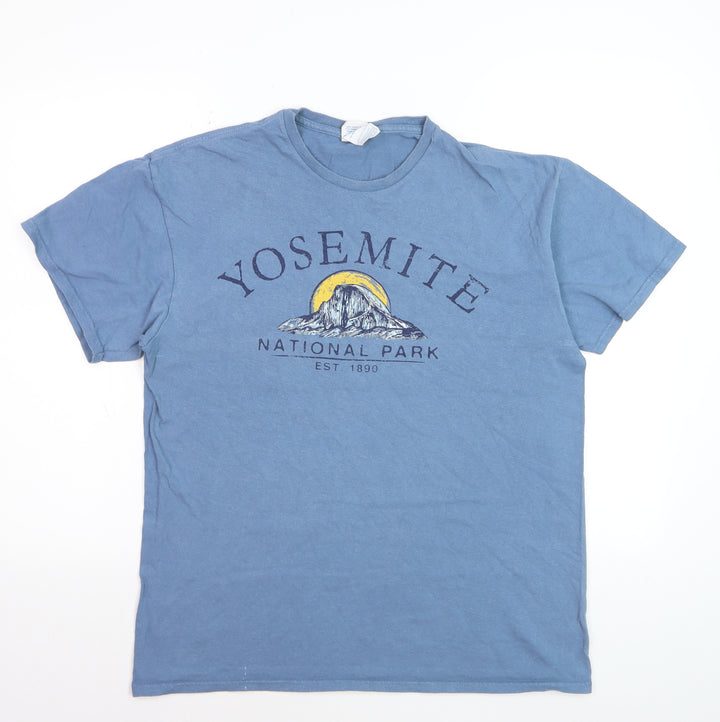 Delta Apparel Men’s Blue Yosemite National Park Graphic T-Shirt Size L