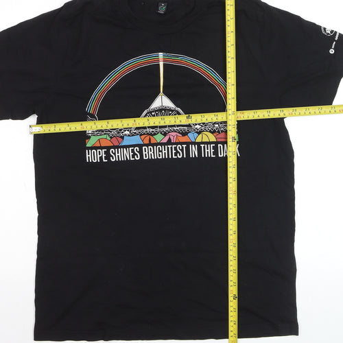 Earth Positive Men's Black Medium Graphic Festival Quote T-Shirt