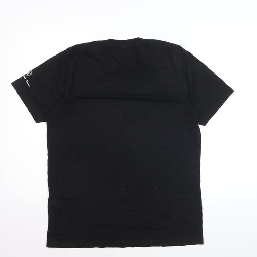 Earth Positive Men's Black Medium Graphic Festival Quote T-Shirt