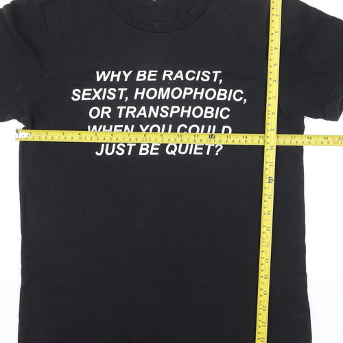 Bella + Canvas Men's Black Graphic Quote Cotton T-Shirt Size S