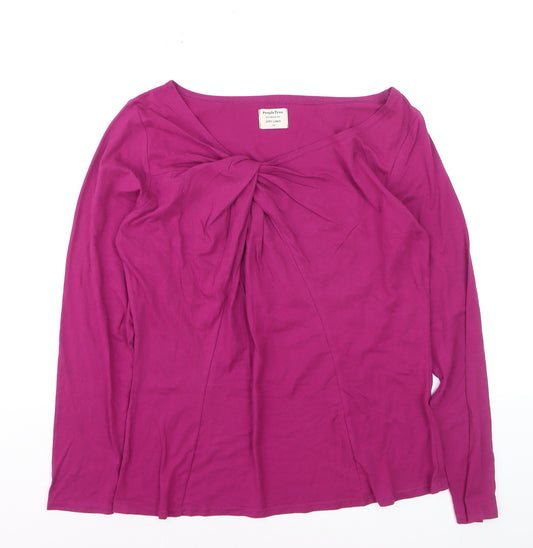 People Tree Women’s Pink Long Sleeve Organic Cotton Blouse Size 14