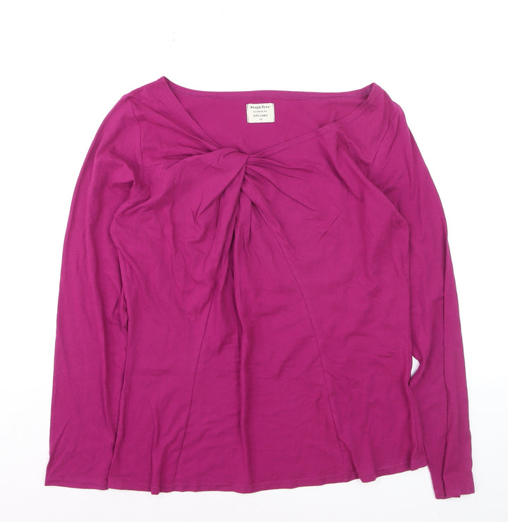 People Tree Women’s Pink Long Sleeve Organic Cotton Blouse Size 14