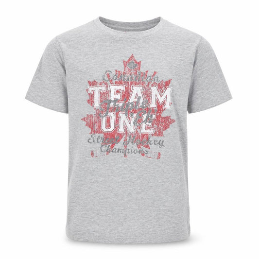 Eh! Boys Grey Hockey Graphic T-Shirt Size 10-11 Years Short Sleeve