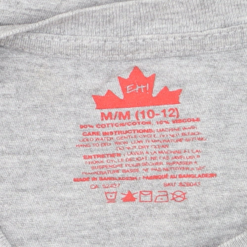 Eh! Boys Grey Hockey Graphic T-Shirt Size 10-11 Years Short Sleeve