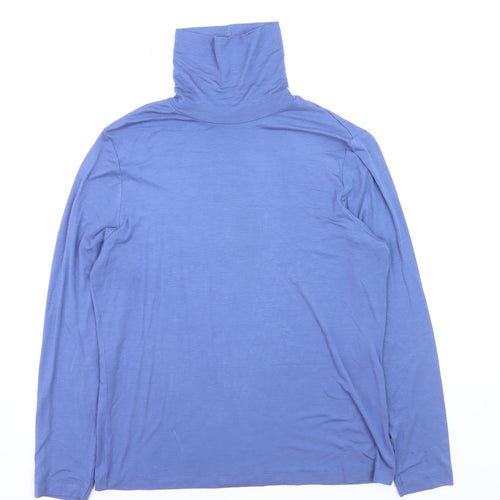 Tu Women Blue Roll Neck Slim Fit Long Sleeve Jumper Size 16