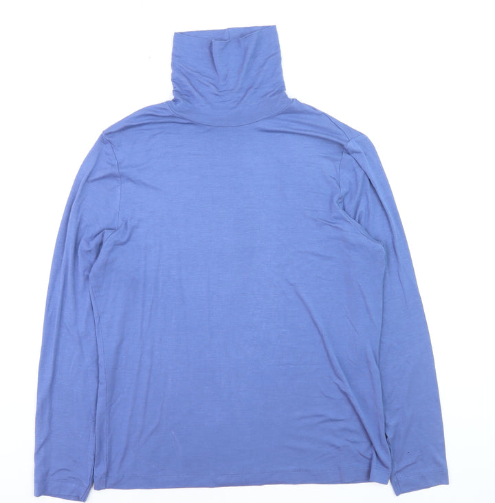 Tu Women Blue Roll Neck Slim Fit Long Sleeve Jumper Size 16