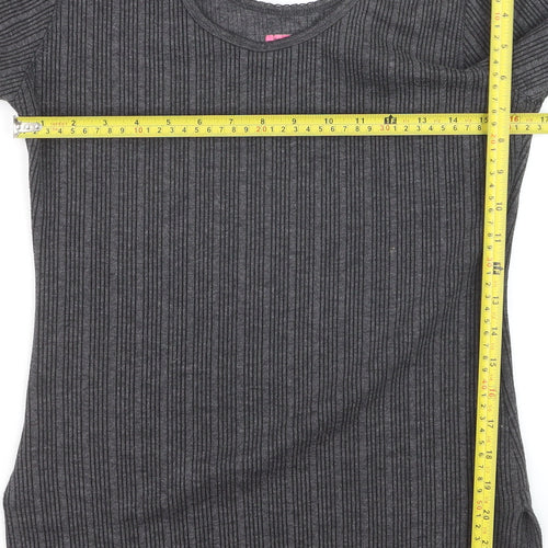 Dixcy Scott Women’s Grey Ribbed Slim Fit Scoop Neck Jumper XL