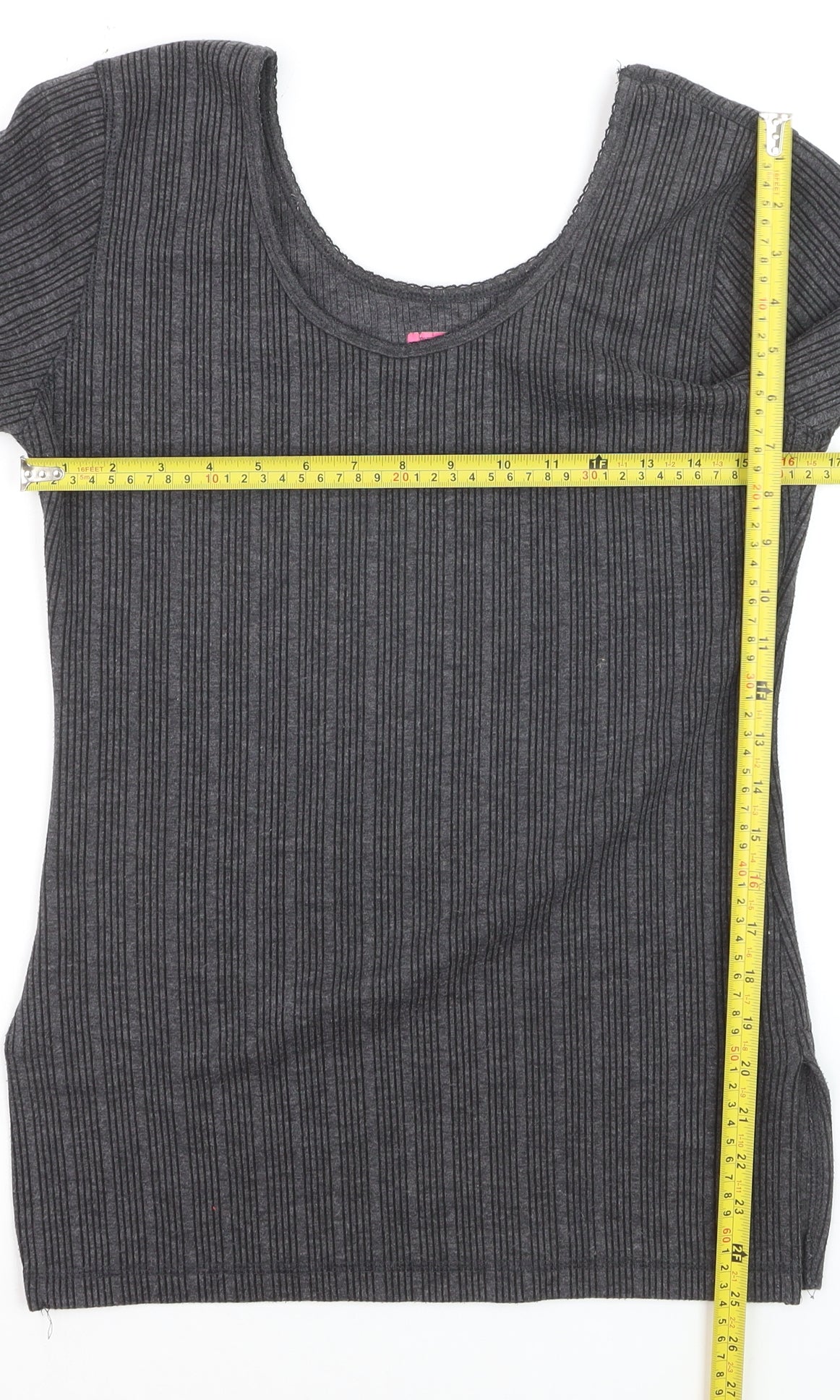 Dixcy Scott Women’s Grey Ribbed Slim Fit Scoop Neck Jumper XL