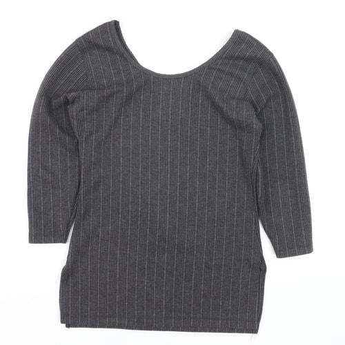 Dixcy Scott Women’s Grey Ribbed Slim Fit Scoop Neck Jumper XL