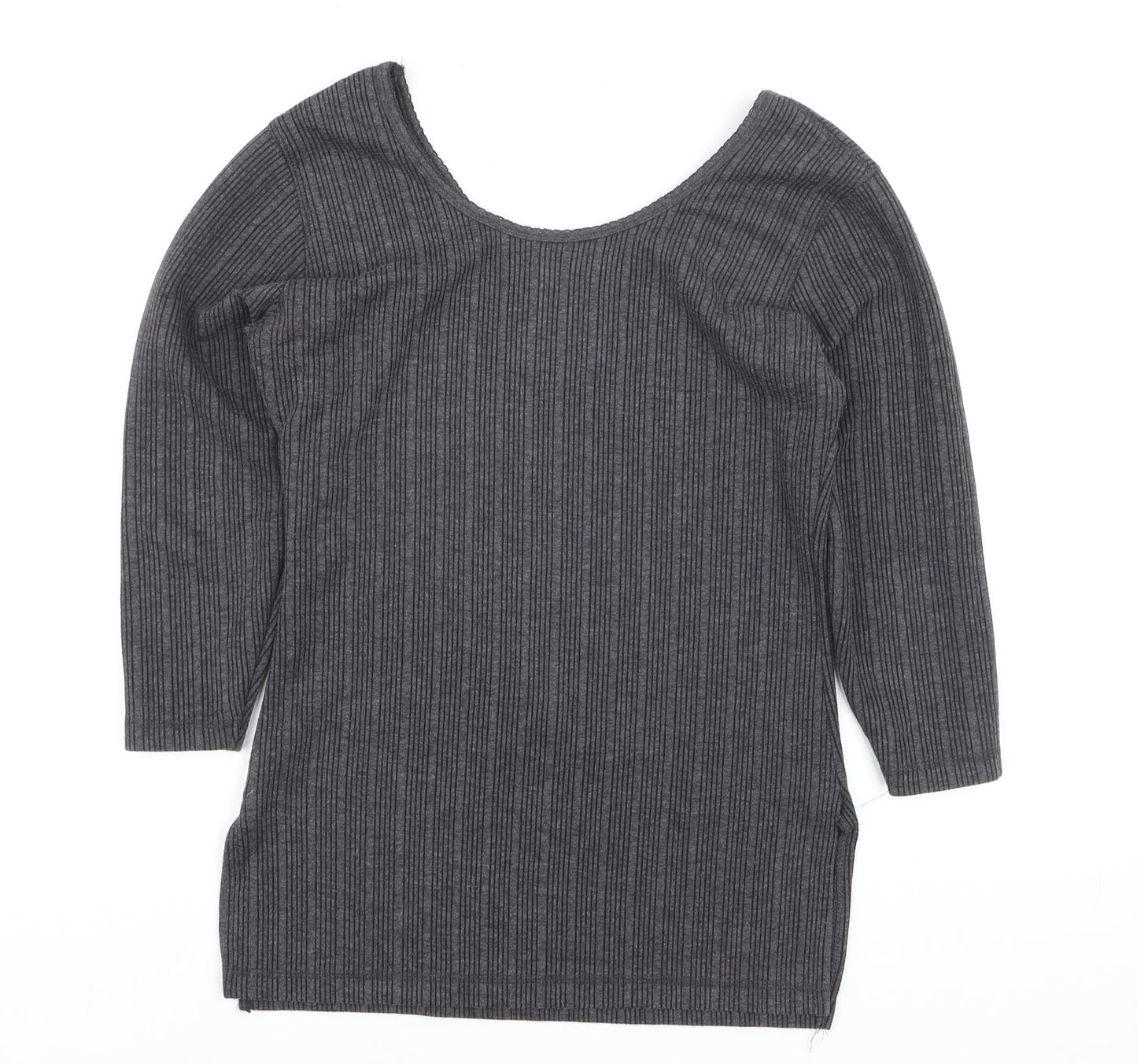 Dixcy Scott Women’s Grey Ribbed Slim Fit Scoop Neck Jumper XL
