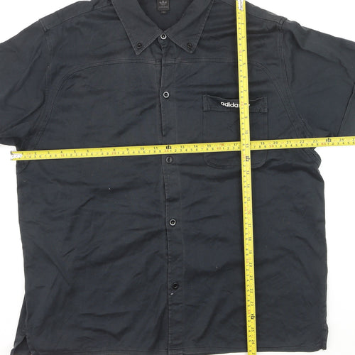 Adidas Men’s Black Cotton Short Sleeve Polo Shirt XL